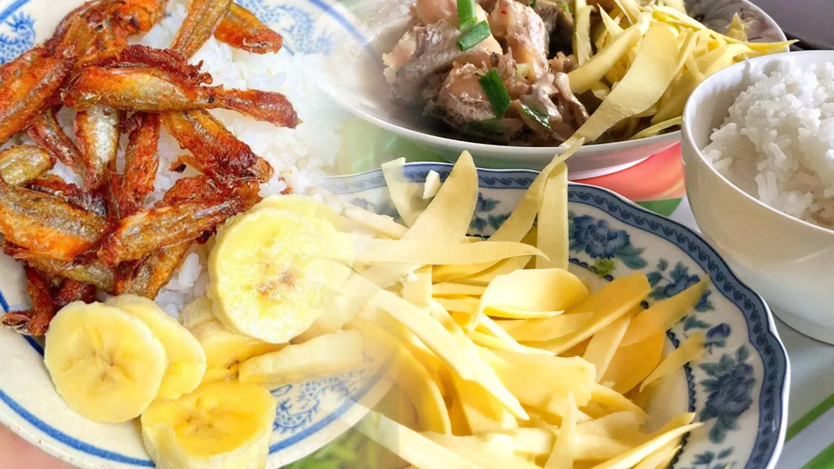 メコンデルタの食文化 ご飯とフルーツの組み合わせ