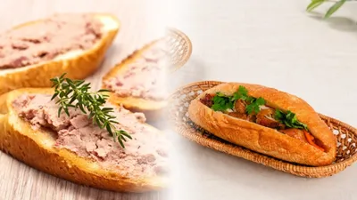 自家製パテを挟んだベト屋のバインミーの断面