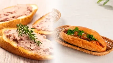 自家製パテを挟んだベト屋のバインミーの断面