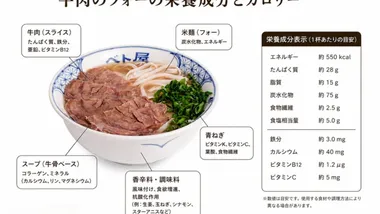 フォーのカロリーと栄養バランスがわかる一杯