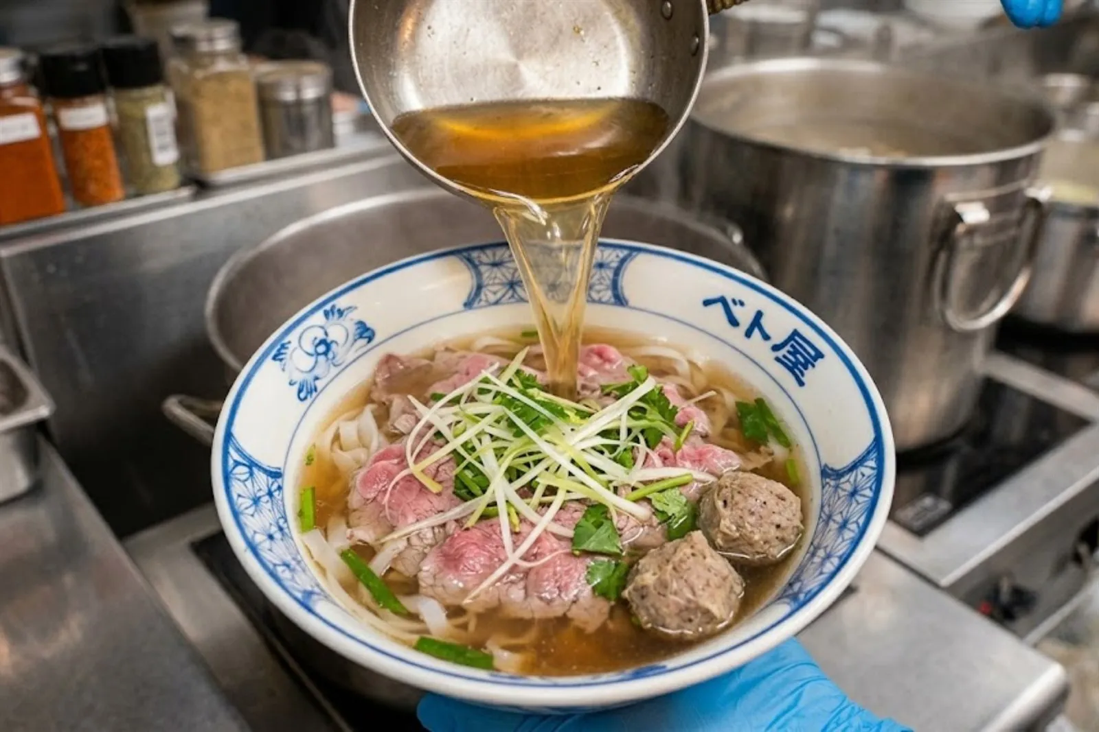 和食のだしに似たうま味をもつ、ベト屋のフォーのスープ